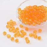 Perles en acrylique transparente, facette, ronde, orange, 8mm, Trou: 1.5mm, environ 1800 pcs/500 g