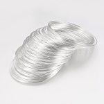 Fil à mémoire en acier, pour la fabrication de bracelets, couleur d'argent, 0.6 mm (calibre 22), 55mm, 2000 cercles / 1000g