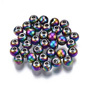 Rack Plating Rainbow Color 304 Stainless Steel Beads STAS-S119-081A-01