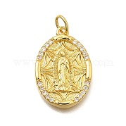 Подвески из латуни Девы Марии с микропаве и кубическим цирконием KK-S508-42G-01