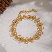 Браслеты-цепочки с четырьмя звеньями клевера из нержавеющей стали 304 в европейском стиле для женщин IC5351-2