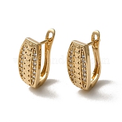 Серьги-кольца из латуни с микропаве из кубического циркония EJEW-L271-02KCG-01