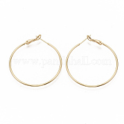 Brass Hoop Earrings EJEW-T007-01G-NF