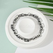 Браслеты-цепочки из нержавеющей стали прямоугольник 201 BJEW-N240-06P