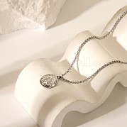 Винтажные ожерелья с подвеской в виде портрета из нержавеющей стали 304 с цепочкой из пшеницы HP6394-3