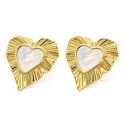 Серьги-гвоздики в форме сердца из нержавеющей стали 304 EJEW-M233-20G