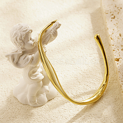 Elegante pulsera abierta de acero inoxidable 304 para mujer