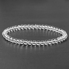 Pulseras elásticas de cristal de cuarzo natural de 4 mm.