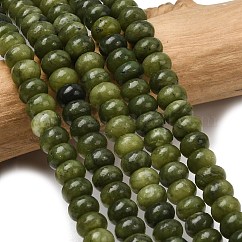 天然台湾ヒスイのビーズ連売り  ロンデル  6.5~7x4~4.5mm  穴：0.8mm  約89個/連  15.35''（39センチメートル）