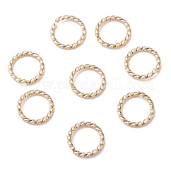 Offene Biegeringe aus Edelstahl 304, Twisted-Runde, echtes 24k vergoldet, 18 Gauge, 6x1 mm, Innendurchmesser: 4 mm