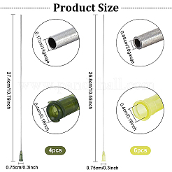 10 aguja dispensadora de punta roma de acero inoxidable 304 de 2 estilos con cierre Luer PP&nbsp;FIND-BC0003-65