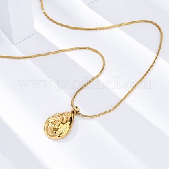 304 нержавеющая сталь каплевидной формы ожерелья змеиная цепь NJEW-U026-09G