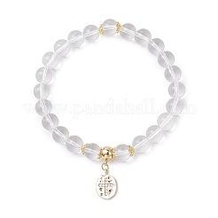 Женские браслеты из круглых бусин из синтетического кварца толщиной 8.5 мм&nbsp;BJEW-JB12260-04