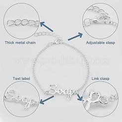 8шт. набор из 2 браслетов из сплава со словами «лосьон и мыло» BJEW-OC0001-07S