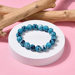 Браслеты из круглых бусин цвета океанского белого нефрита&nbsp;BJEW-G019-4