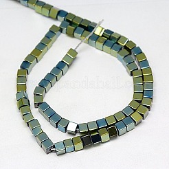 Chapelets de perles en hématite synthétique sans magnétiques&nbsp;G-J170A-4x4mm-05