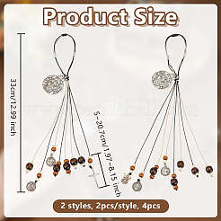 4 pièce 2 styles de décorations pendentif médaille en polyester&nbsp;HJEW-OC00330