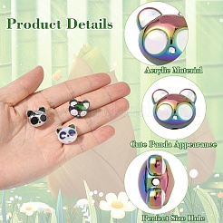 15 шт. переливающиеся акриловые бусины с УФ-покрытием&nbsp;MACR-YW0004-41