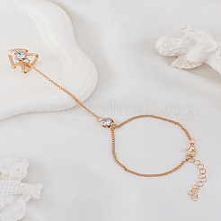 1шт железные стразы панцирные цепочка варежки браслеты для женщин&nbsp;BJEW-LP0001-94