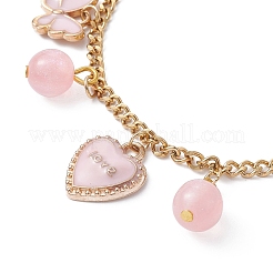 Браслет с подвеской на День святого Валентина из сплава эмали и смолы BJEW-JB09565-02