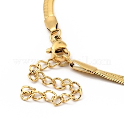 Collier pendentif en forme de carte avec strass en cristal avec chaînes à chevrons&nbsp;NJEW-I116-02G