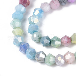 Нити из окрашенных стеклянных бусин с эффектом омбре&nbsp;LS-GLAA-T025-4mm-09K