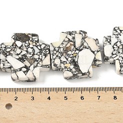 Окрашенные синтетические бирюзовые бусы нити&nbsp;G-M448-A01-01