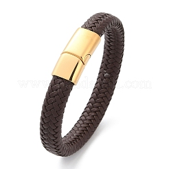 Geflochtene Mikrofaser-Lederbandarmbänder für Frauen und Männer&nbsp;BJEW-D304-05G-01