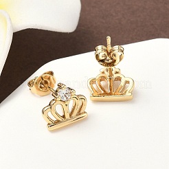 Серьги-гвоздики из циркония&nbsp;EJEW-D323-03G