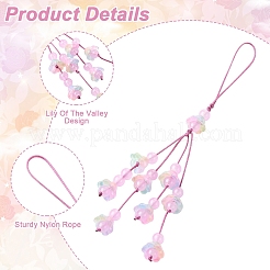 5 pendentif décoratif en perle de verre transparente bicolore&nbsp;HJEW-YW00462