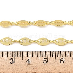 Овальные звенья цепи с полым сердцем из латуни для женщин&nbsp;NJEW-K271-06G