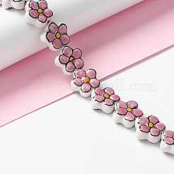 Ручной работы фарфора цветок бисер пряди PORC-F003-01F