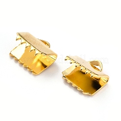 304ステンレススチールリボンエンド  18KGP本金メッキ  7.5x8.5x5mm  穴：2.5x1.4mm&nbsp;STAS-B004-07G-A