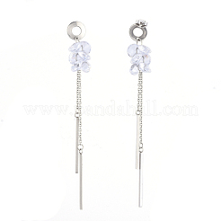 Boucle d'oreille pendante en acier inoxydable 304&nbsp;EJEW-JE04140-03
