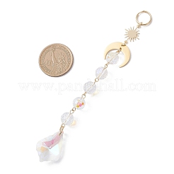 3 шт. стеклянные каплевидные круглые подвесные ловцы солнца в виде листьев&nbsp;HJEW-JM04603-01