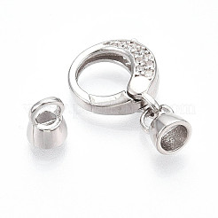 925 застежка-пружинка из стерлингового серебра с микропаве из прозрачных кубических цирконий STER-T008-153P