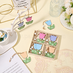 12 шт. подвесные украшения в виде тюльпана из МДФ&nbsp;HJEW-GF0001-50