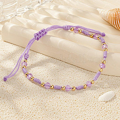 Geflochtene Perlenarmbänder aus Glas- und Messingperlen&nbsp;LS-ZQ2730