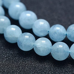 Natürliche Aquamarin Perlen Stränge&nbsp;G-P342-10-6mm-A+