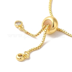 Женские серебряные браслеты из латуни с микропаве и кубическим цирконием&nbsp;BJEW-C070-01C-G