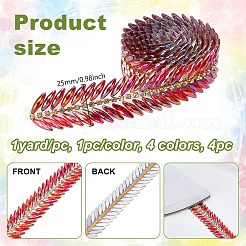 4 шт. 4-х цветные цепочки из смоляных страз RB-NB0001-26