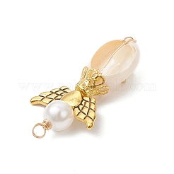 2 шт. подвески в виде ангела из натуральной ракушки каури 2 цветов PALLOY-JF03662-01