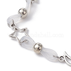 Bracelets à maillons en alliage et silicone&nbsp;BJEW-JB09984-01