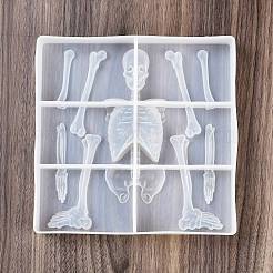 Скелет голова и тело каркас скелета силиконовая форма для Хэллоуина серия yu meiren diy капли клей гипсовые украшения шлифовка DIY-A054-15