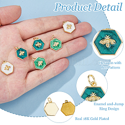 6 шт. 3 стиля эмалевых подвесок из латуни и нержавеющей стали 304&nbsp;FIND-HS0002-30