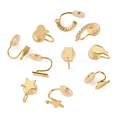 10 Stück 5 Stile Messing Micro Pave Zirkonia Clip-on Beschläge&nbsp;EJEW-TA0001-66B