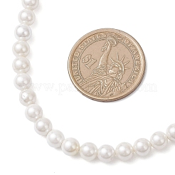 Ожерелья из круглых белых жемчужин диаметром 6 мм NJEW-JN05701