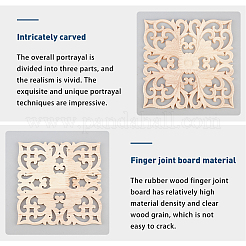 Artisanat d'applique onlay sculpté en bois massif naturel&nbsp;WOOD-FH0001-14
