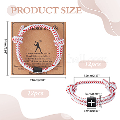 12 шт. нейлоновых регулируемых браслетов для мужчин и женщин&nbsp;BJEW-ME0001-08