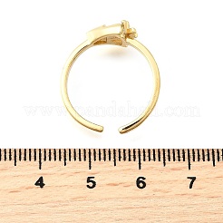 Кольца-манжеты с микропаве из латуни и кубическими цирконами в морском стиле для женщин&nbsp;LS-RJEW-F184-17D-G